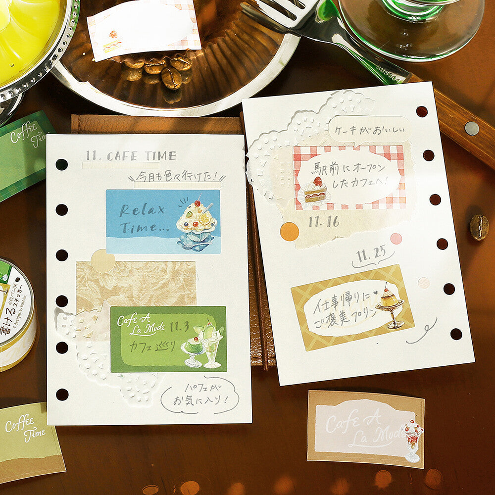 Kiss Cut Writable Sticker Roll - Cafe a La Mode