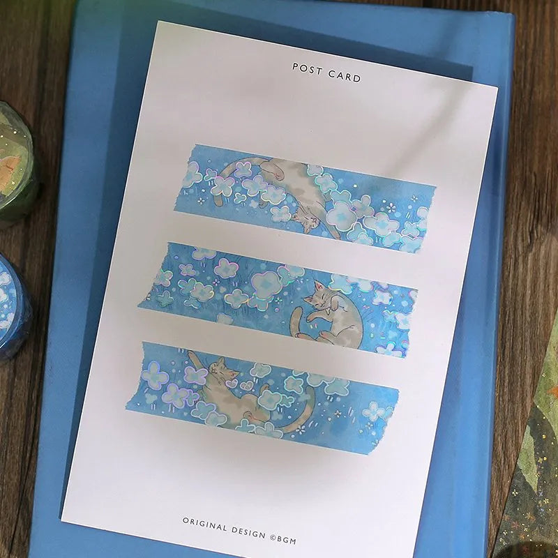 Mysterious Journey Holographic Foil Washi Tape - Cat Land