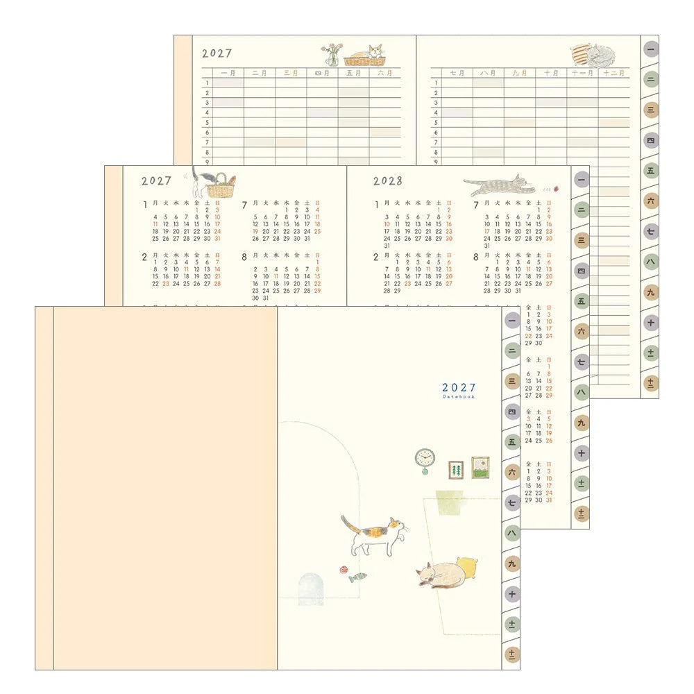 Midori Pocket Diary 2027 Mini - Cat