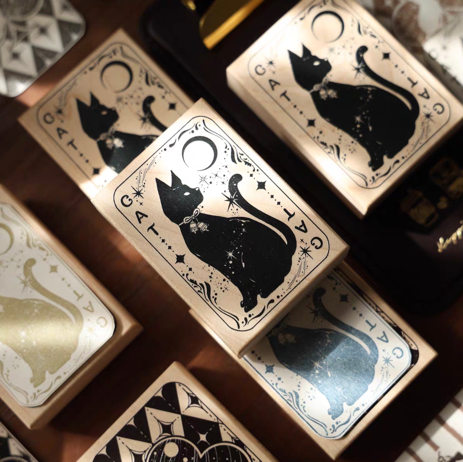 Cat Card Wooden Stamp