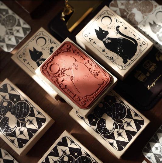 Cat Card Wooden Stamp
