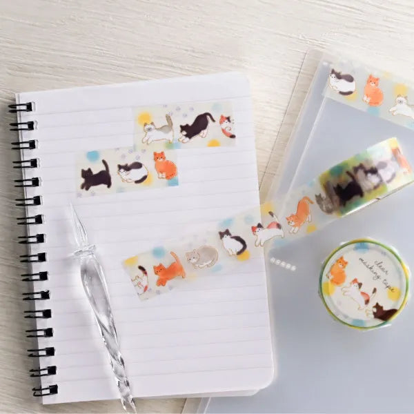 Cats & Polka Dots Clear Masking Tape