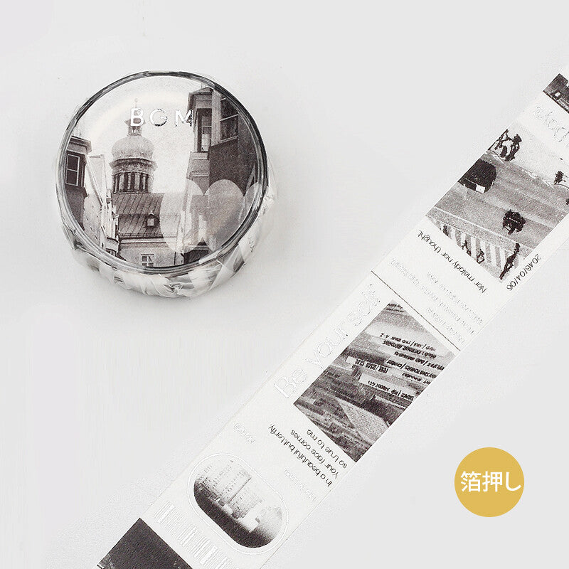 City Colour Silver Foil-stamped Washi Tape  - Gray