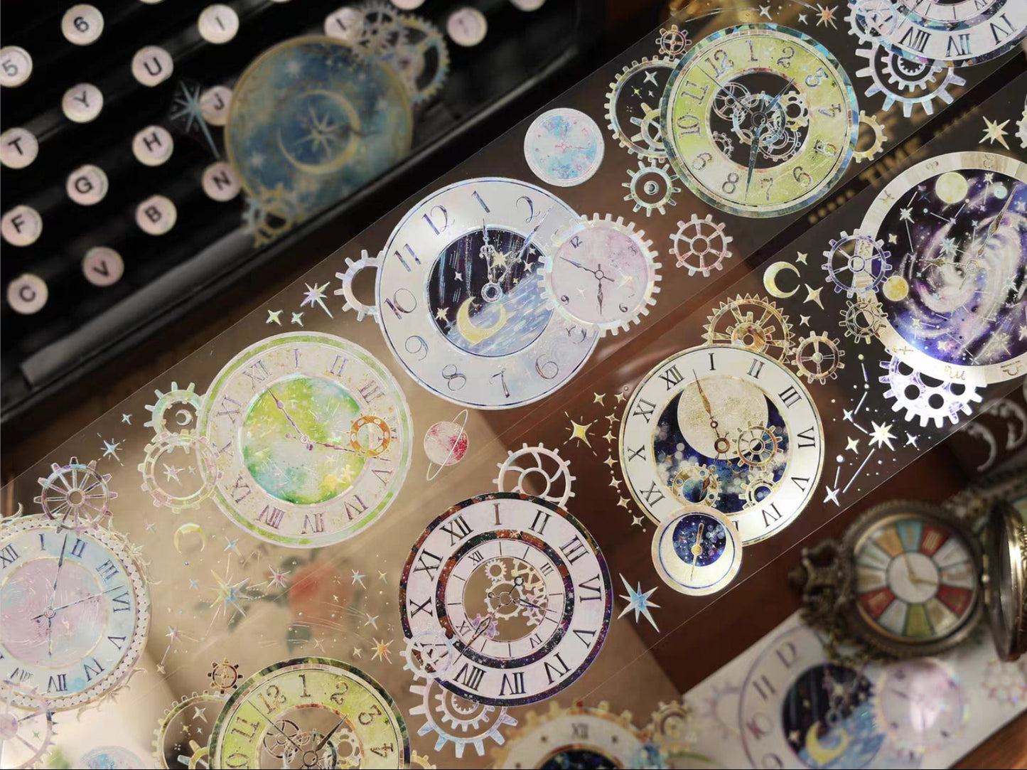 Clockwork Gear Holographic Stamped PET Tape