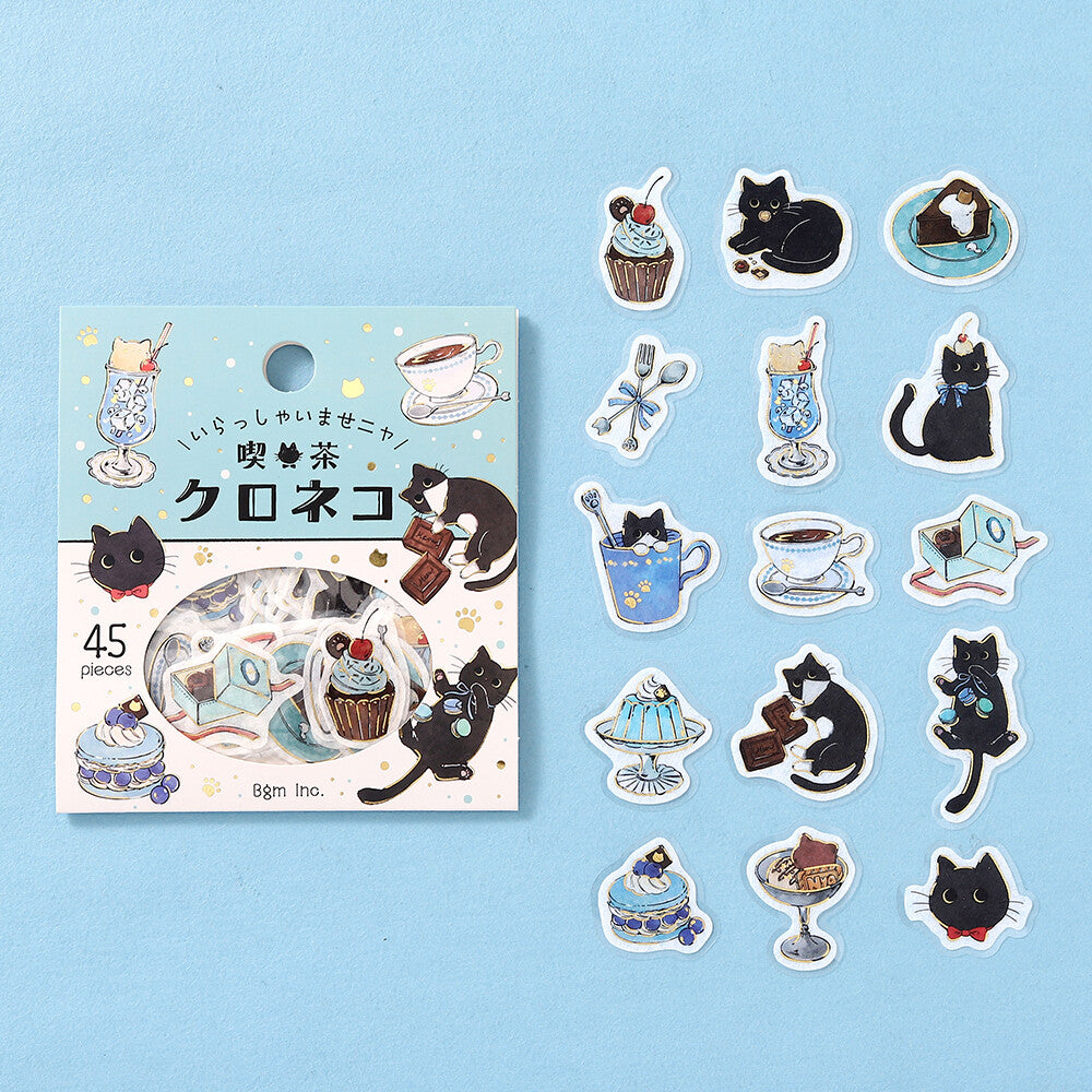 Welcome Meow! Cafe Flake Seal - Kuroneko