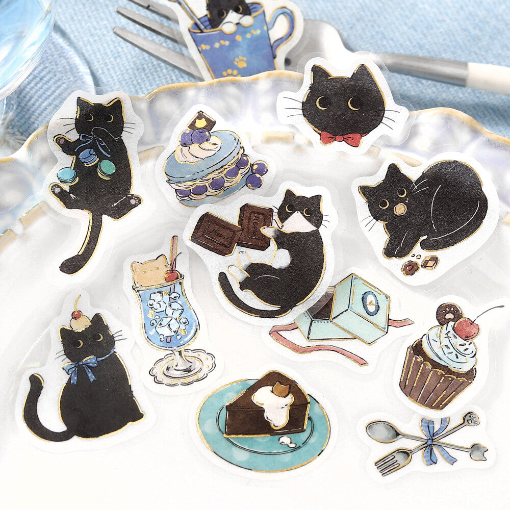 Welcome Meow! Cafe Flake Seal - Kuroneko