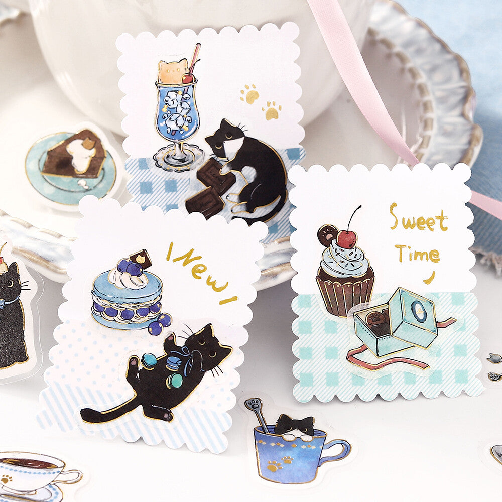 Welcome Meow! Cafe Flake Seal - Kuroneko