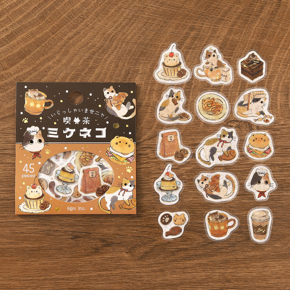 Welcome Meow! Cafe Flake Seal - Mikecat