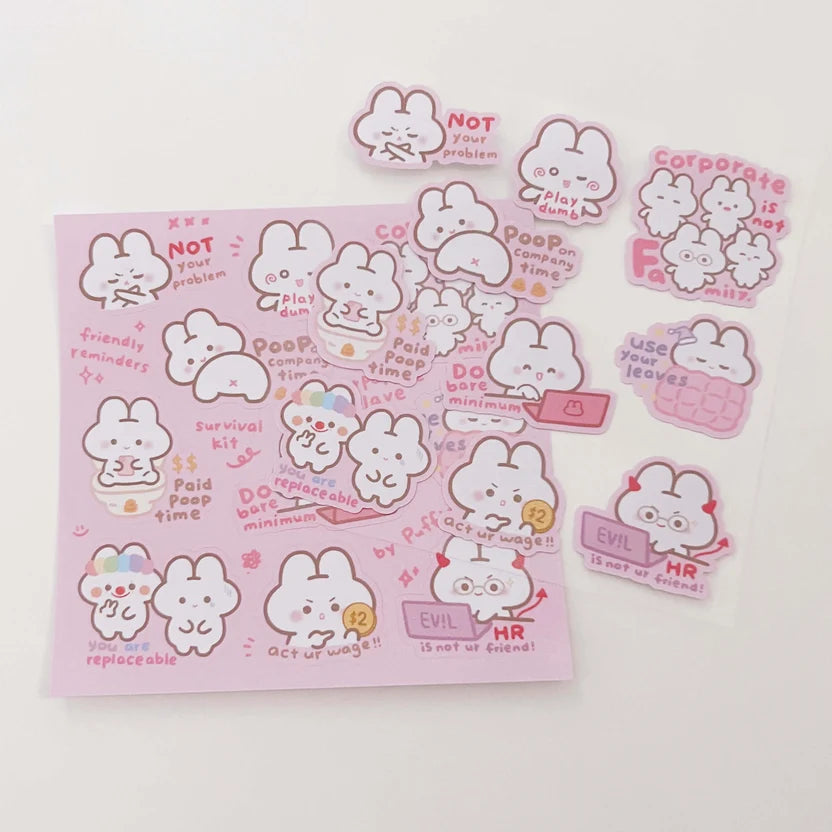 Corporate Slave [Friendly Reminders] Sticker Sheet