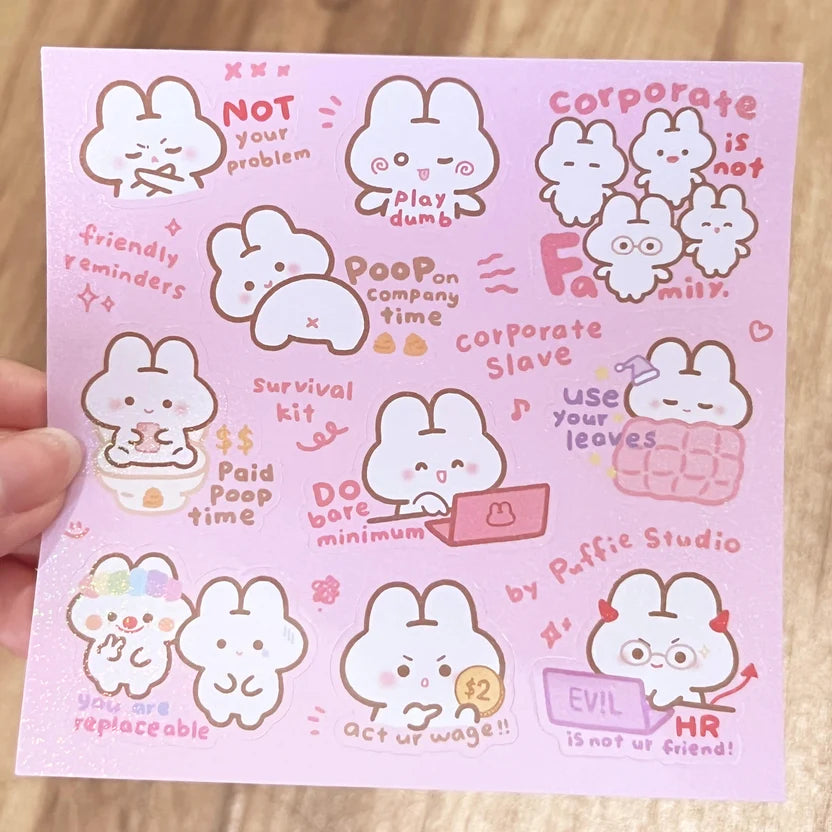 Corporate Slave [Friendly Reminders] Sticker Sheet