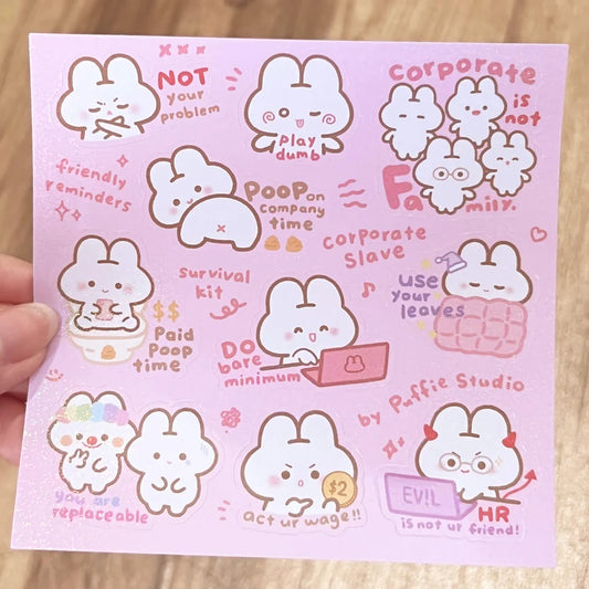 Corporate Slave [Friendly Reminders] Sticker Sheet