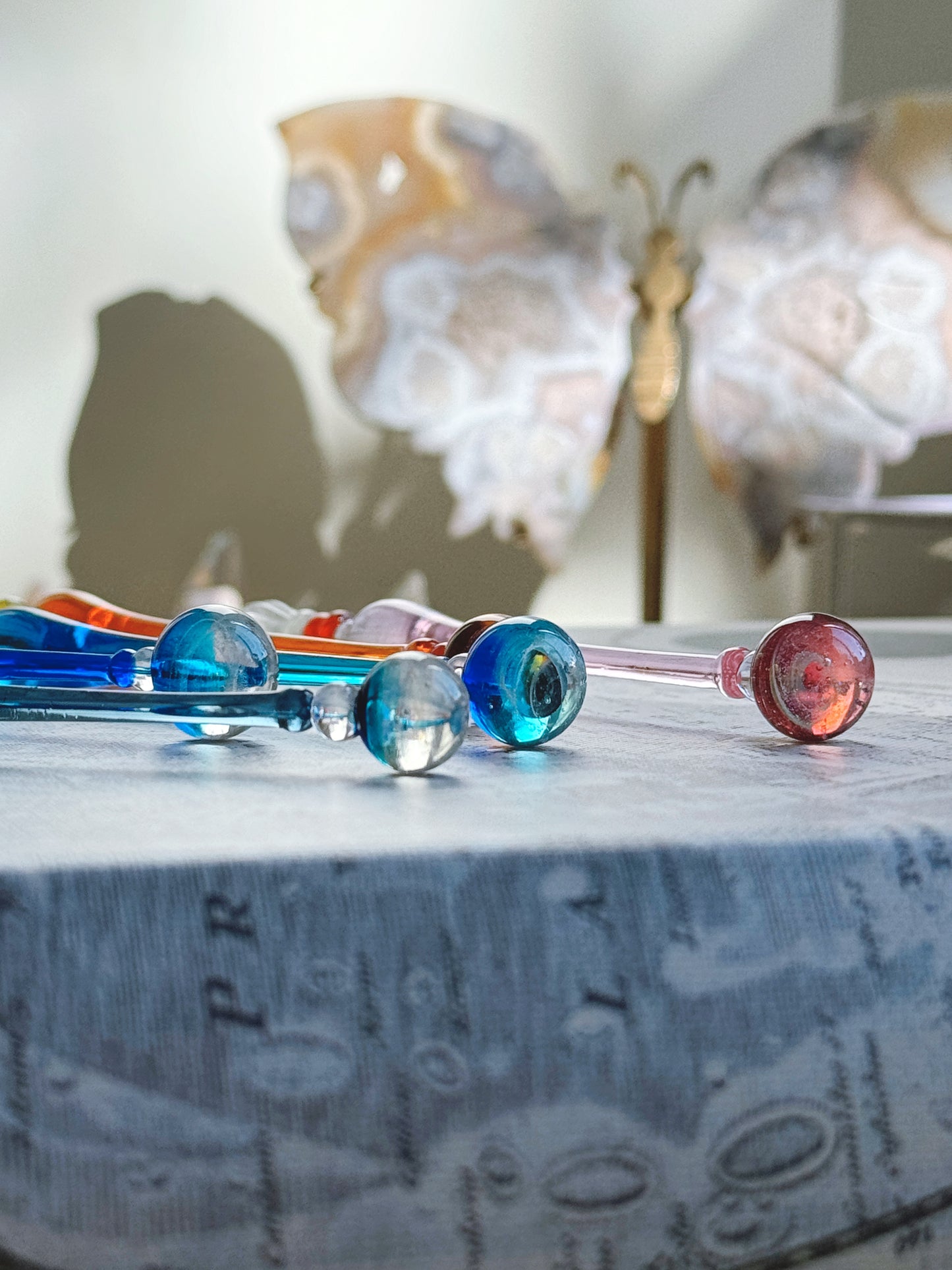 Handmade Cosmic Ball Glass Pen - Indigo