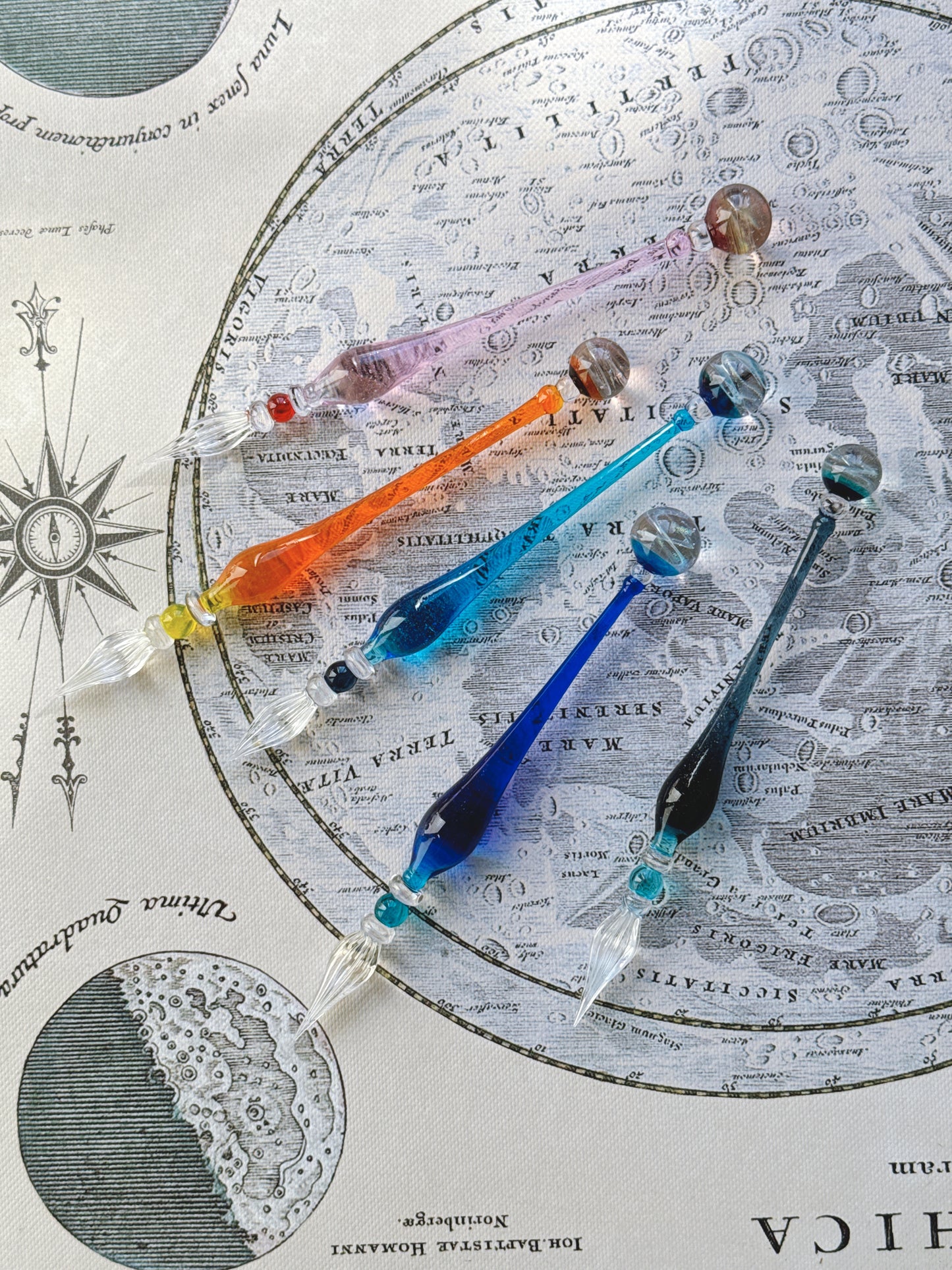 Handmade Cosmic Ball Glass Pen - Indigo