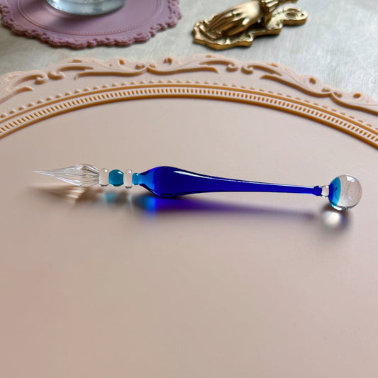 Handmade Cosmic Ball Glass Pen - Navy Blue