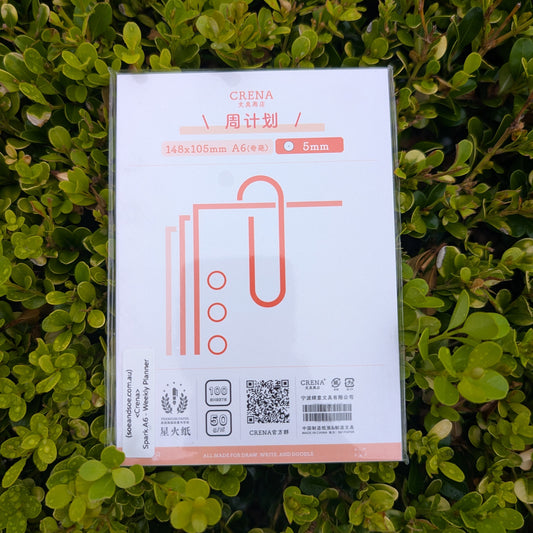 Crena Spark Organisers Refill Weekly Planner - A6