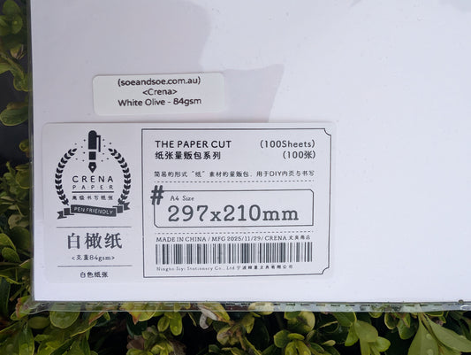 Crena White Olive A4 Paper - 84gsm