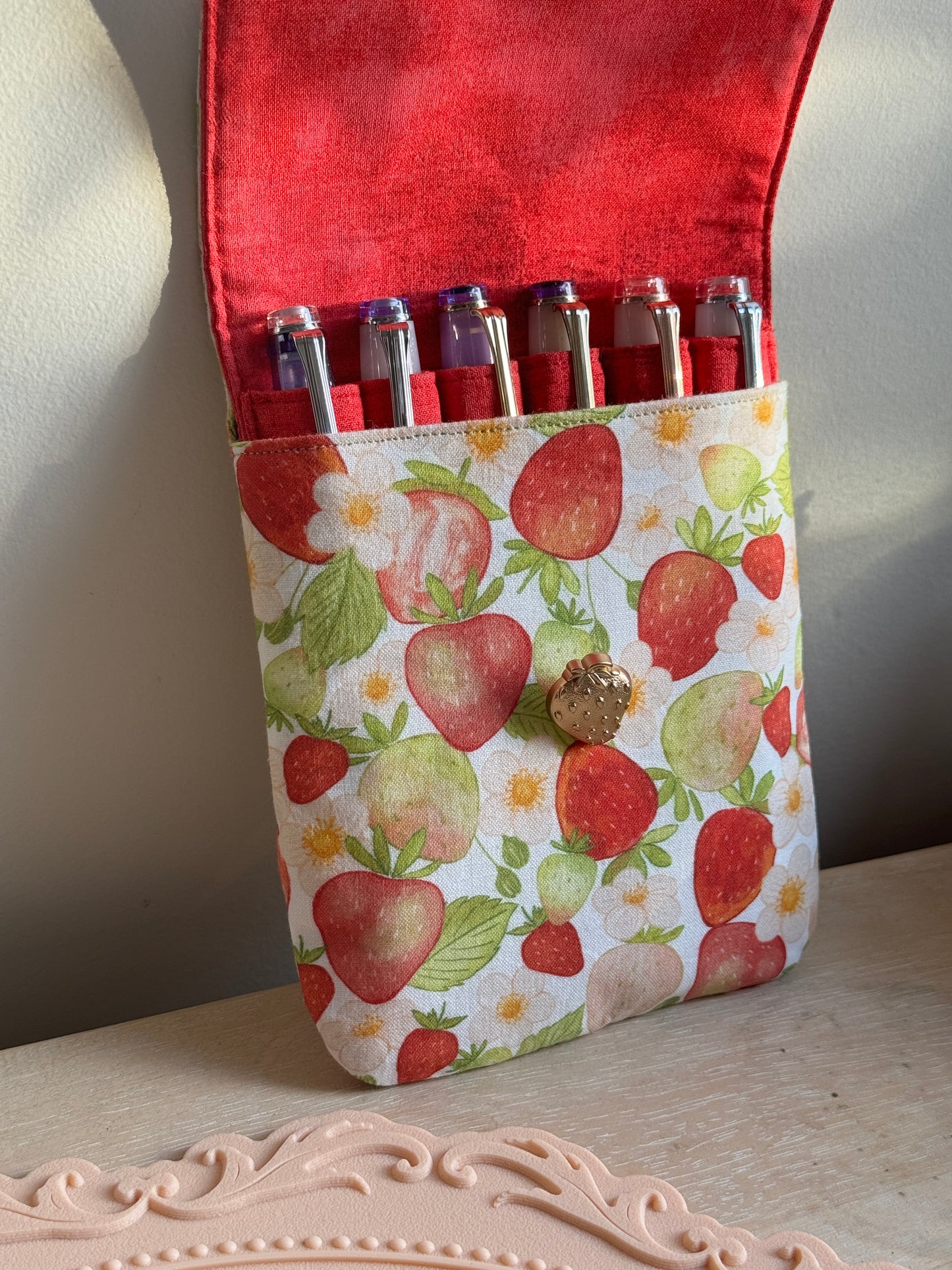 Custom Strawberry Jam 6 Slot Large Pen Case