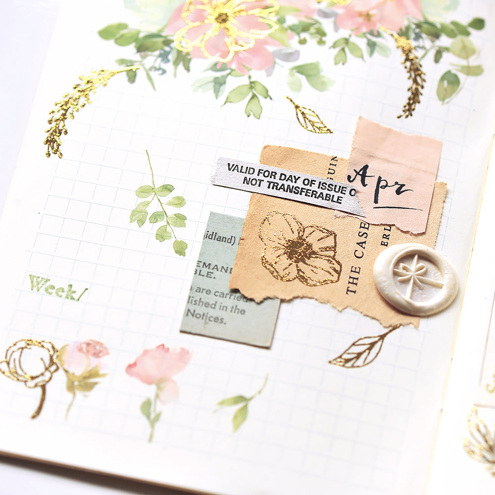 Gold Foil Planner Transfer Sticker - Flower Garlands