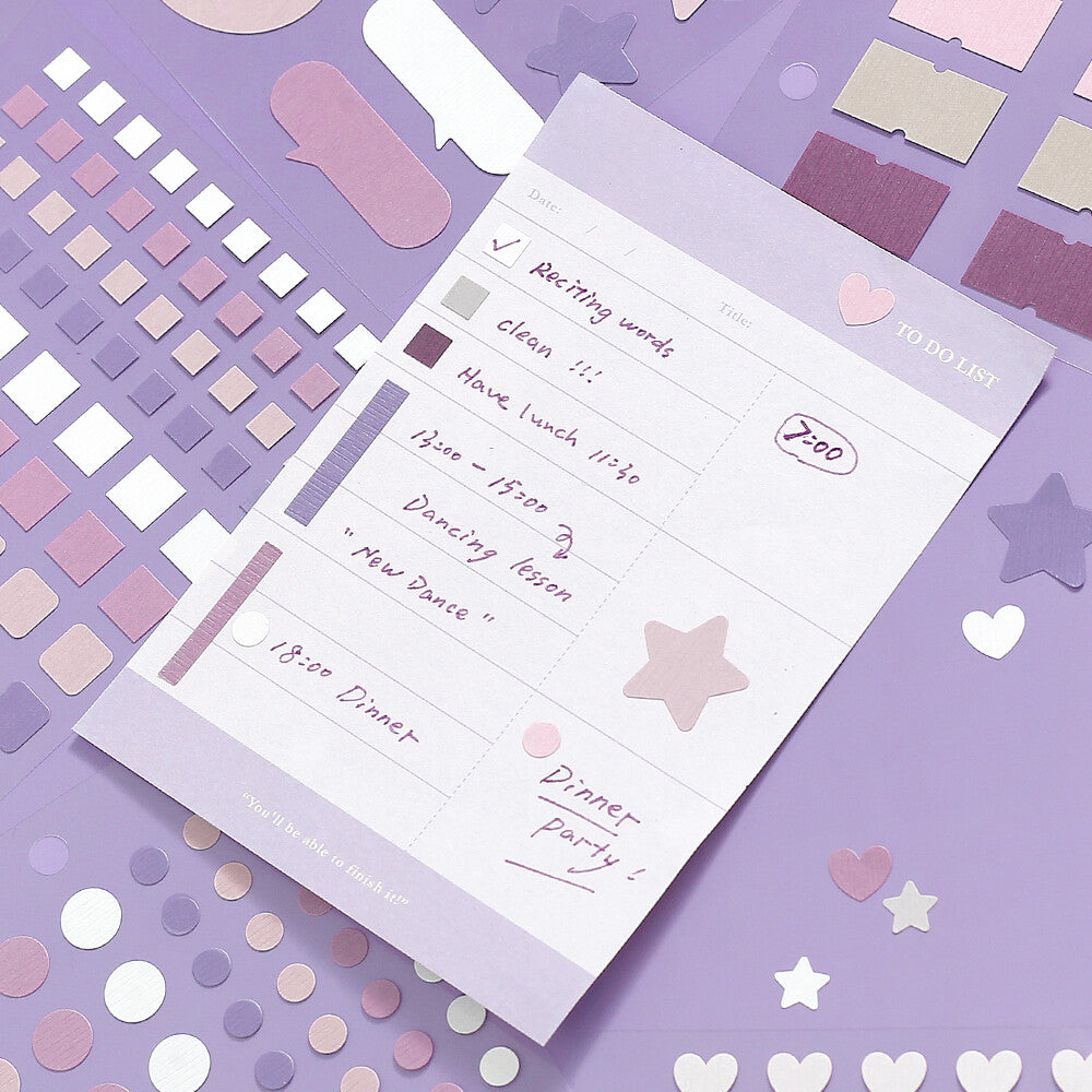 Daily Palette Planner Stickers - Lilac