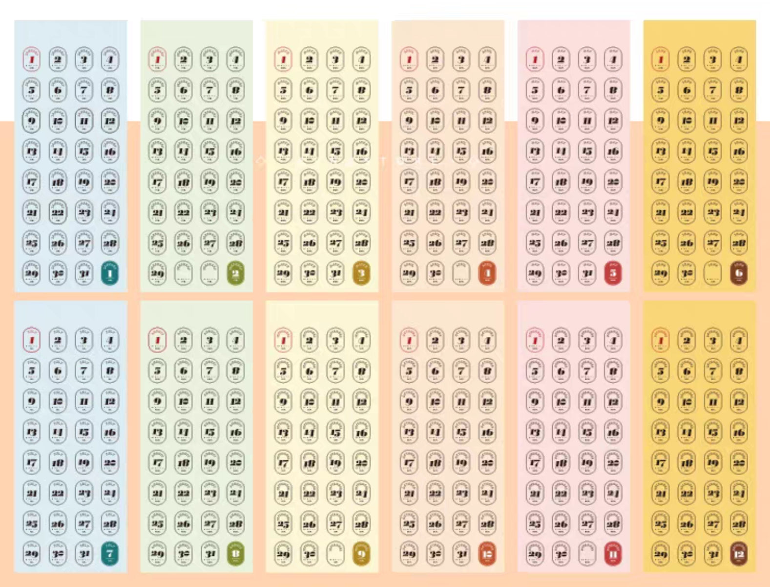 Date Stickers - 365 Days