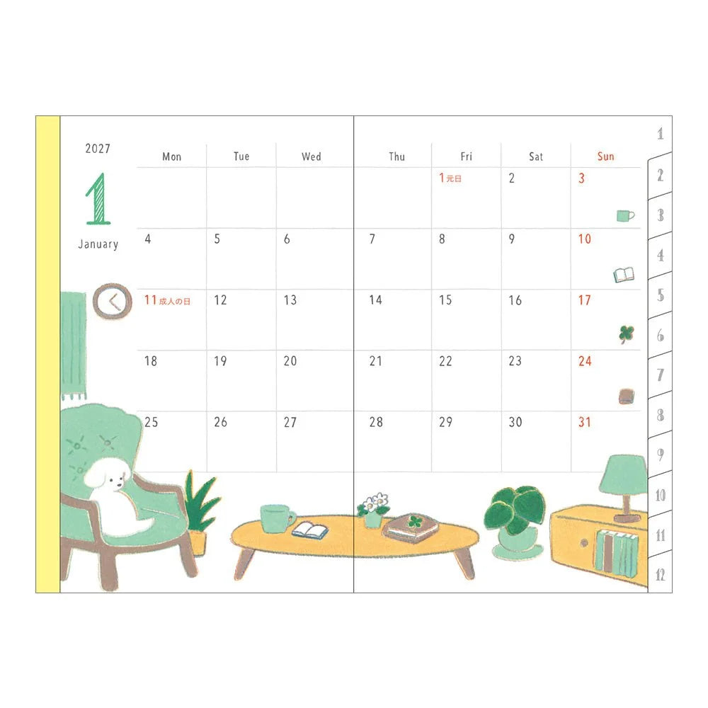 Midori Pocket Diary 2027 Mini - Dog