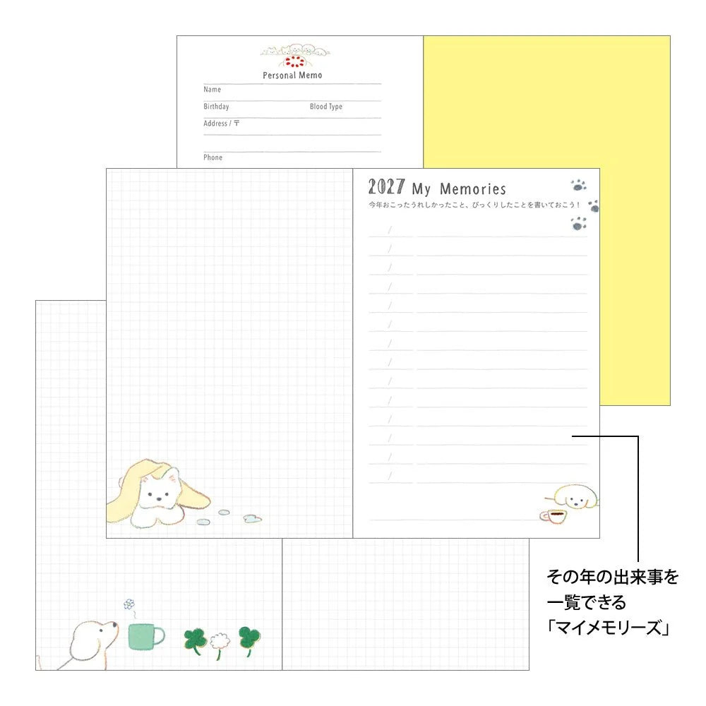 Midori Pocket Diary 2027 Mini - Dog
