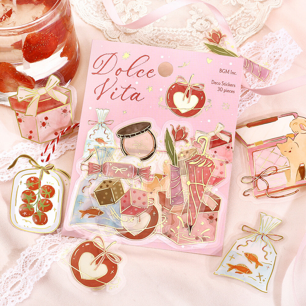 Dolce Vita Gold Foiled PET Stickers - Giving Day