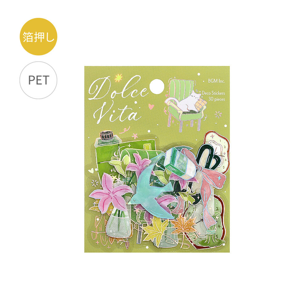 Dolce Vita Gold Foiled PET Stickers - Letter of Happiness