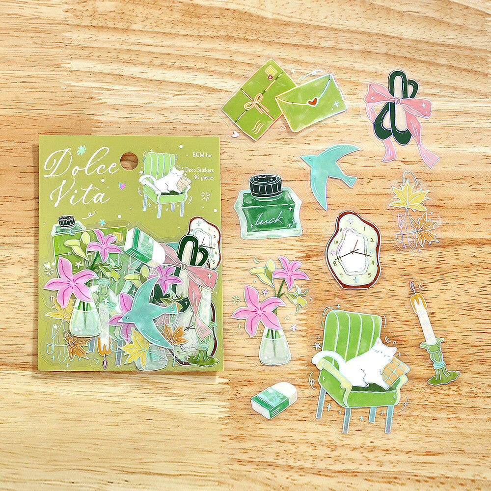 Dolce Vita Gold Foiled PET Stickers - Letter of Happiness