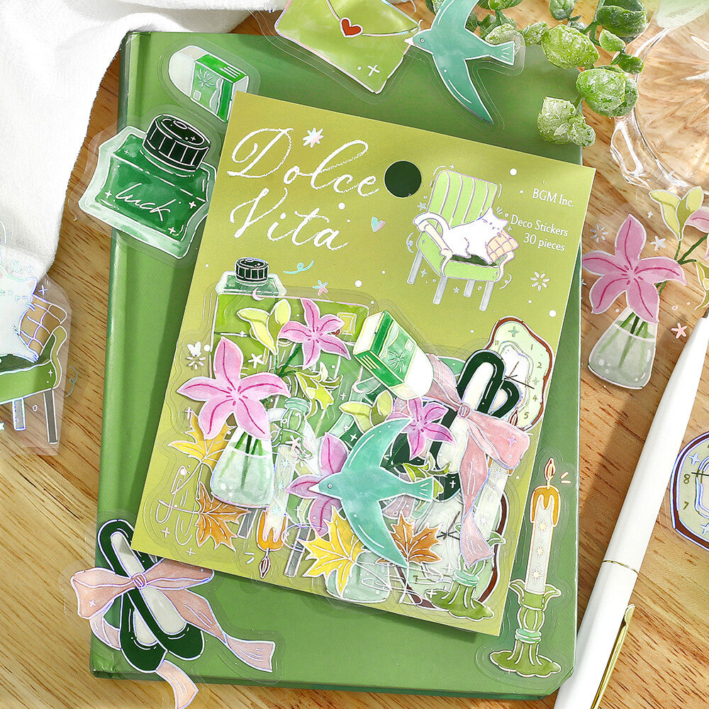 Dolce Vita Gold Foiled PET Stickers - Letter of Happiness
