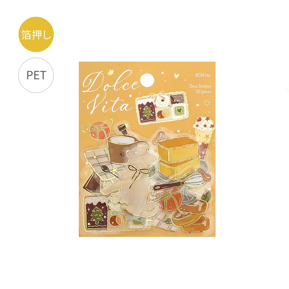 Dolce Vita Gold Foiled PET Stickers - Sweet Recipes