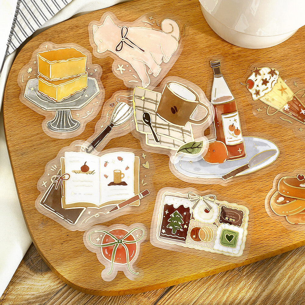 Dolce Vita Gold Foiled PET Stickers - Sweet Recipes