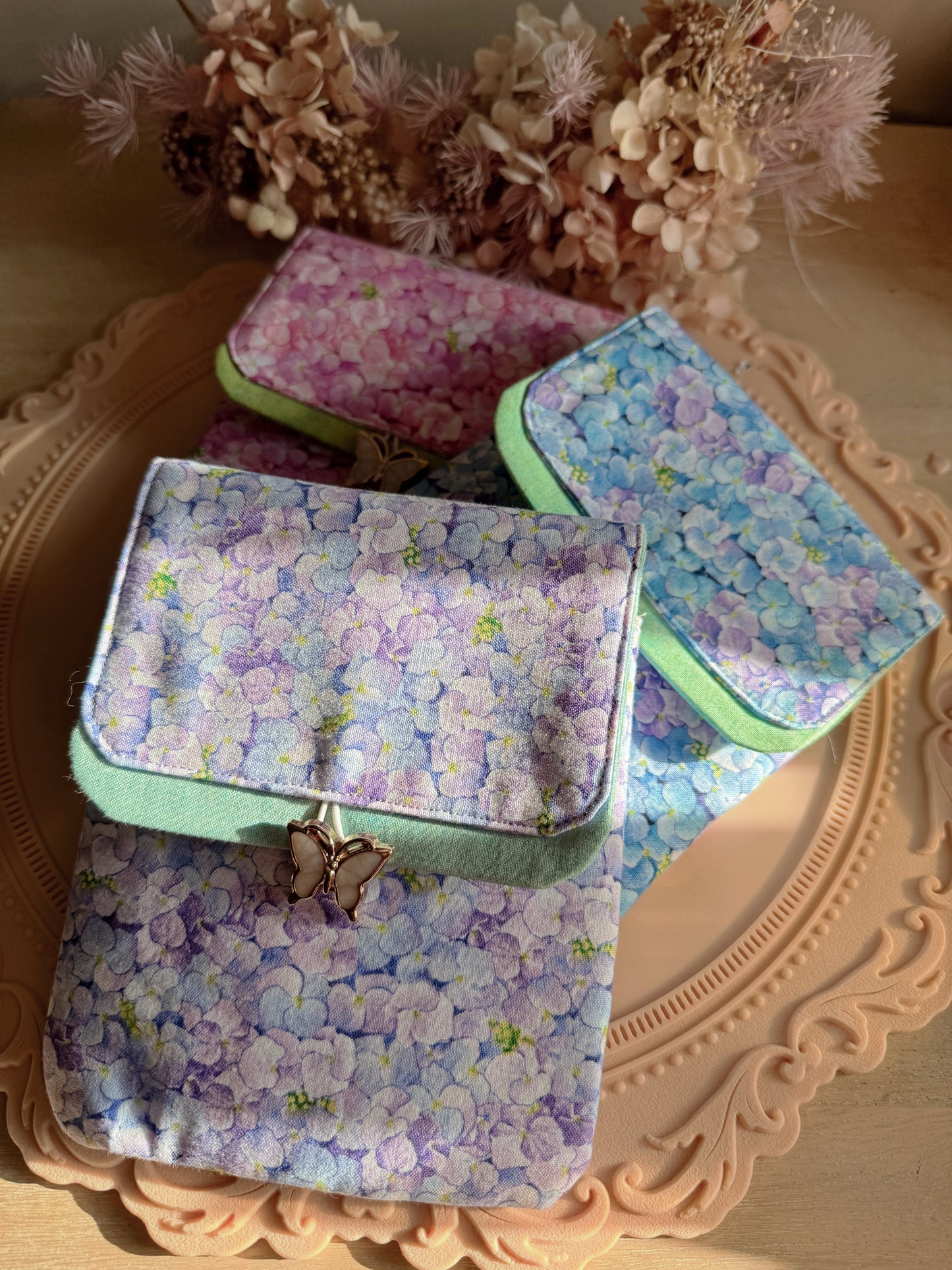 Handmade Endless Summer Hydrangeas 6 Slot Large Pen Case