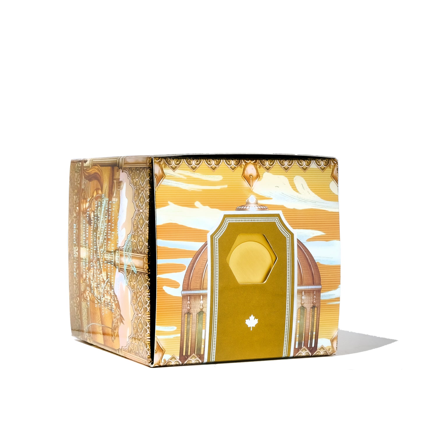 Decorative box with artistic design on a white background