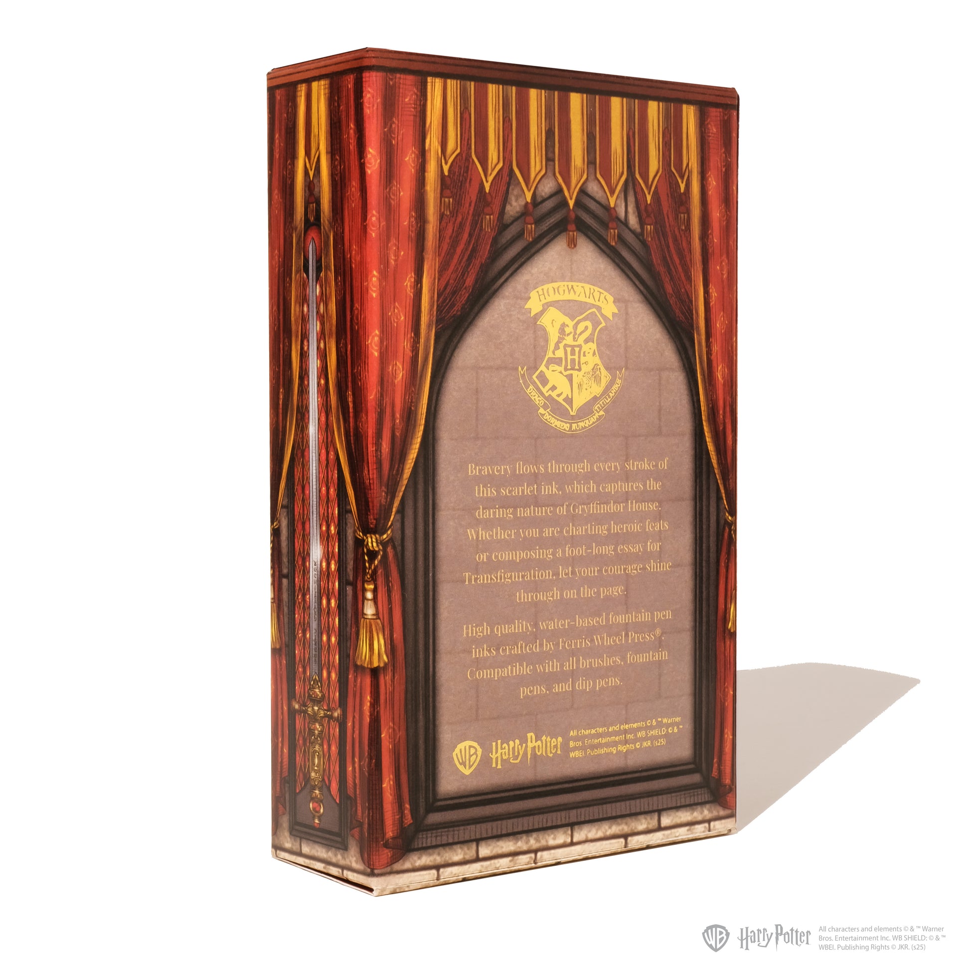 Decorative box with a design resembling a Hogwarts letter from 'Harry Potter' series on a white background.