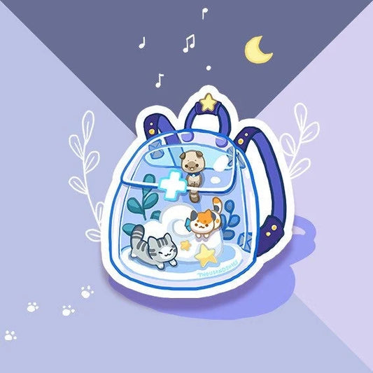 First Meow Kit - Kittens Bag Vinyl Sticker (Transparent)