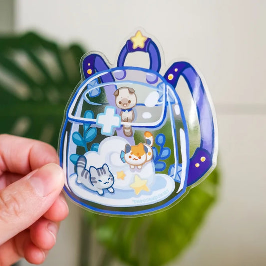 First Meow Kit - Kittens Bag Vinyl Sticker (Transparent)