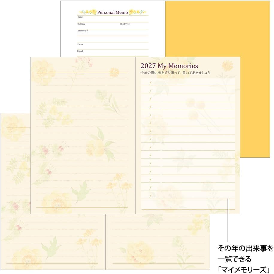Midori Pocket Diary 2027 Mini - Flower