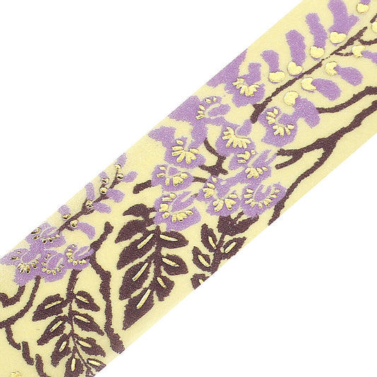 Flower Record Foil-stamped Washi Tape - Wisteria