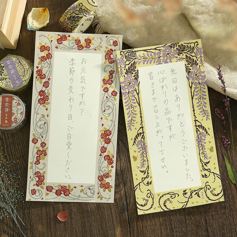 Flower Record Foil-stamped Washi Tape - Wisteria