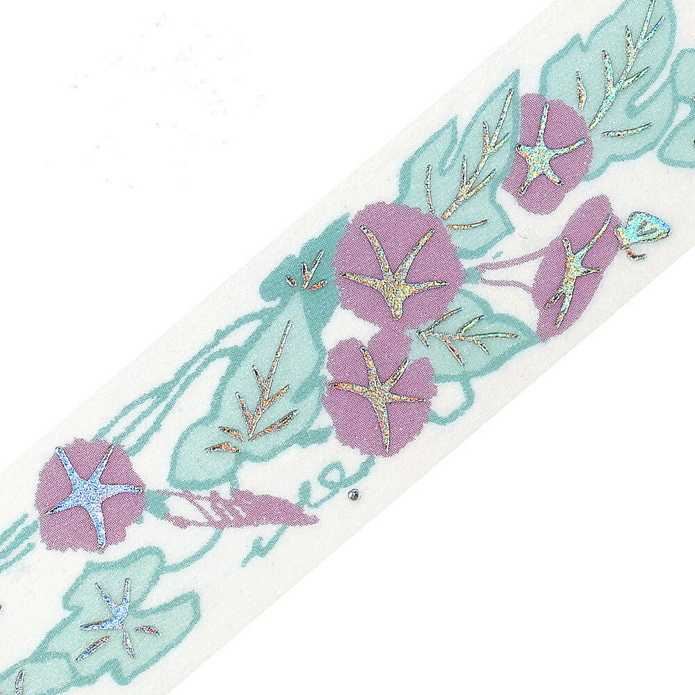 Flower Record Foil-stamped Washi Tape - Morning Glory
