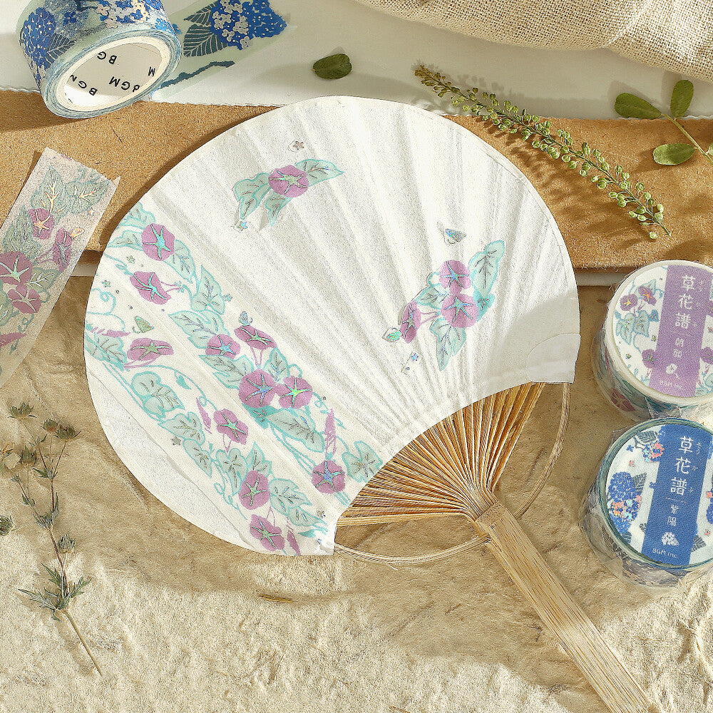 Flower Record Foil-stamped Washi Tape - Morning Glory