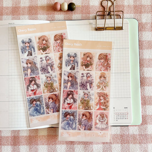 Flower Series: Stamp Sticker Sheet