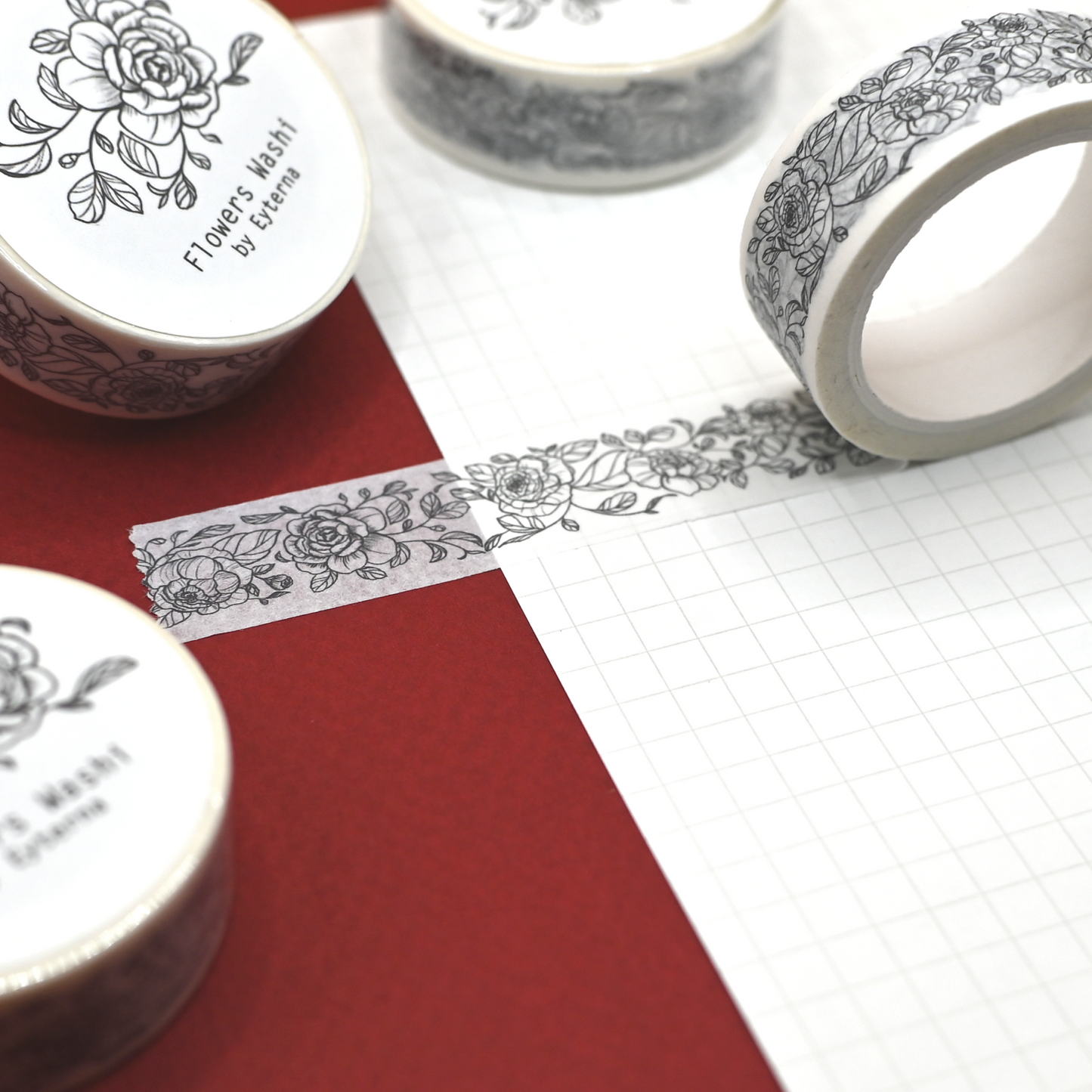 Graphic Flowers Washi Tape