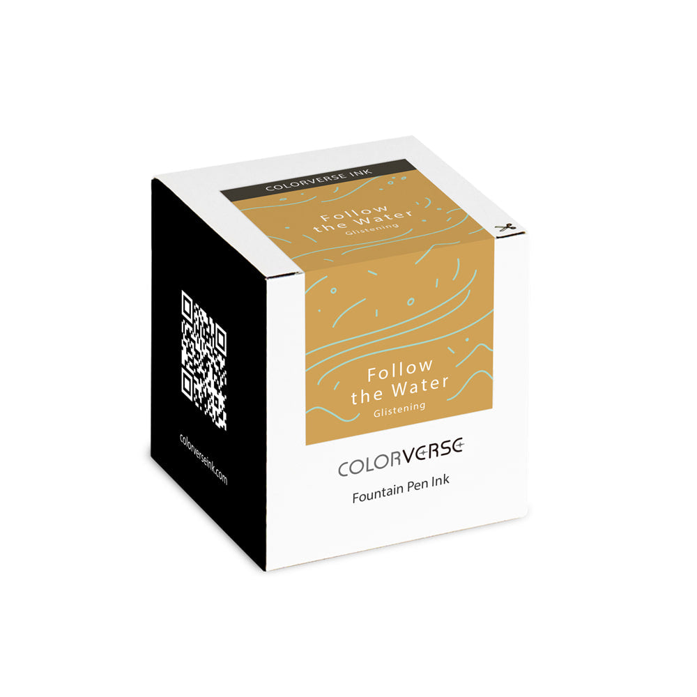 Box of Colorverse fountain pen ink with a QR code on a white background