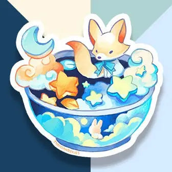 Fox & Rabbit - Lunar Bowl Vinyl Sticker