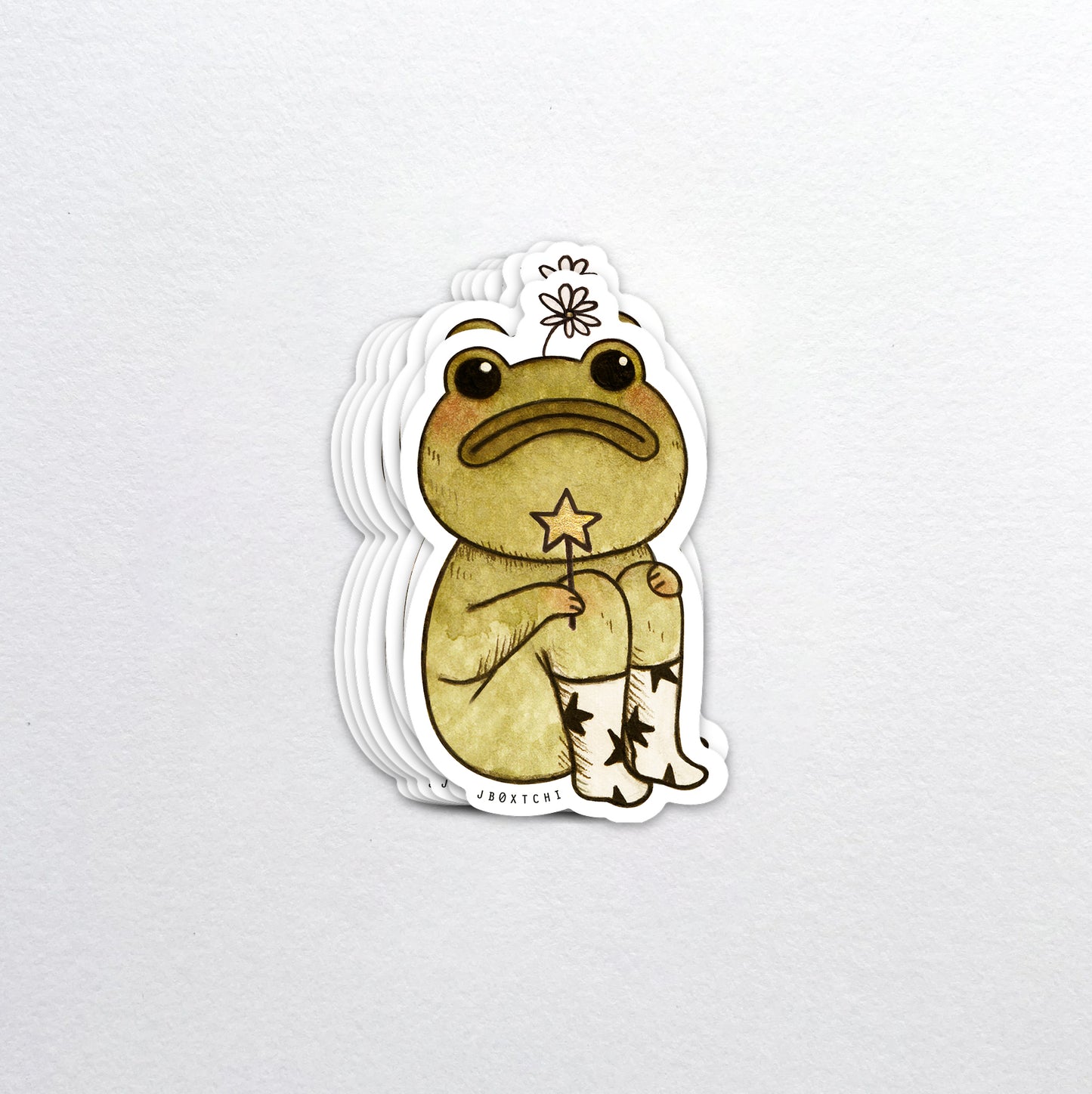 Frog Star Die-Cut Sticker