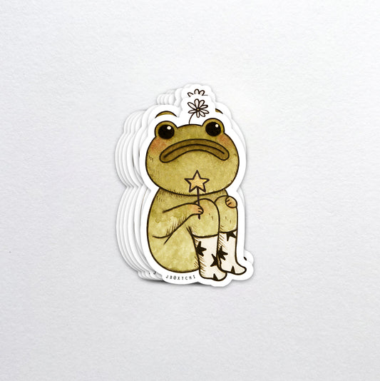 Frog Star Die-Cut Sticker