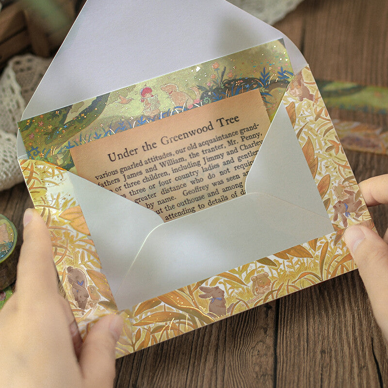 Fushigina Tabi Foil-stamped Washi Tape - Hide & Seek