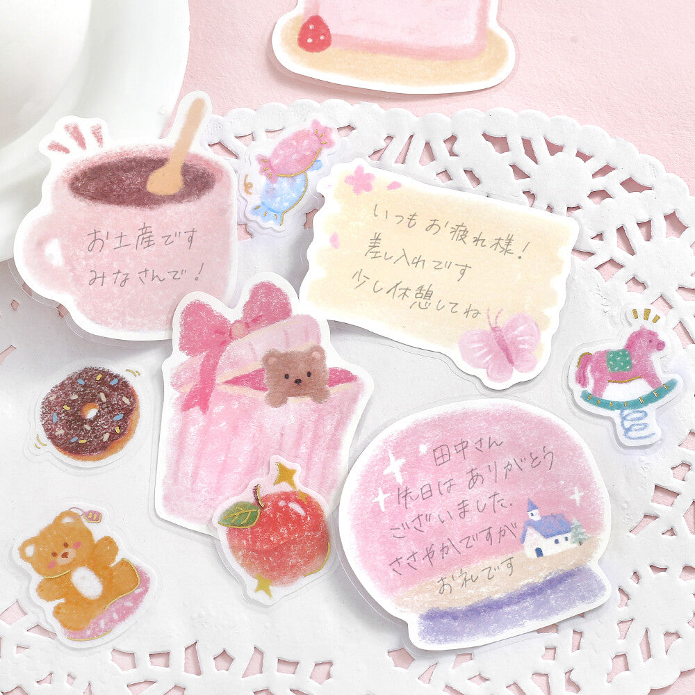 Fuwari Sketch Write-On Memo Stickers - Pink